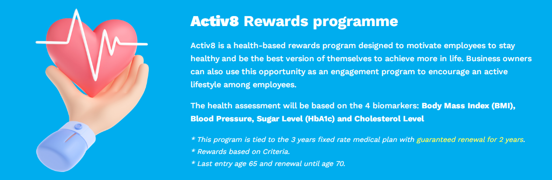 Medisavers e-SME group medical Activ8 Rewards programme