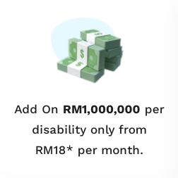 MediSavers VIP Prime Medical card, add on 1 million per disability